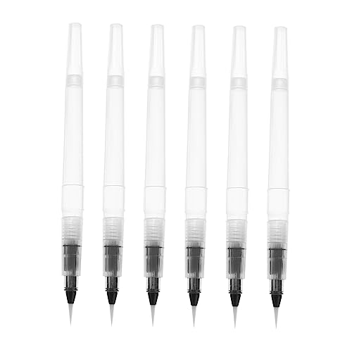 CLISPEED 6 Stück Malstift Wasserfarbe Zeichnung Wasserlöslich Befüllbar Stifte Aquarellpinsel Basteln Markierungen Bleistift Malen Bausatz Aquarellmarker Aquarellstift Waschbar Bürsten von CLISPEED