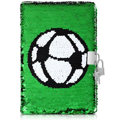 CLISPEED Football Sequin Diary Notebook Journal: Sequin Notebook Reversible Kid Football Pattern Notepad Lined Pages Diary for Girls Boys Sport present Diary Notebooks with Lock and Key CLISPEED Football Sequin Diary Notebook Journal: Sequin Notebook Reversible Kid Football Pattern Notepad Lined Pages Diary for Girls Boys Sport present Diary Notebooks with Lock and Key von CLISPEED