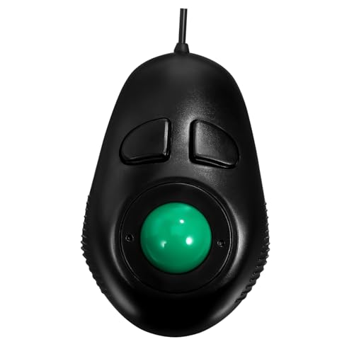 CLISPEED Kabelgebundene Trackball für PC Ergonomisches Tasten Design Daumensteuerung für Laptop Desktop Robustes Material Schwarz Komfortables Arbeiten im Home Office von CLISPEED