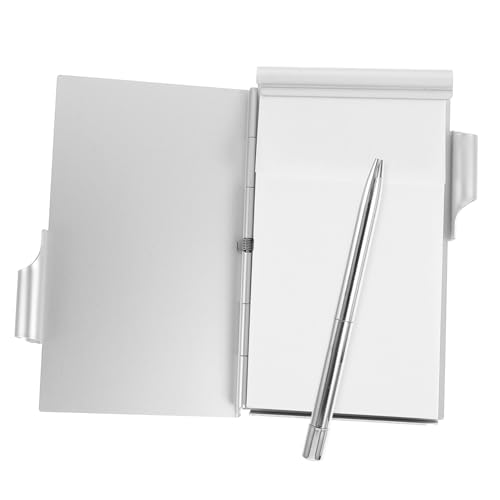 CLISPEED Kartenbox aus Aluminiumlegierung Notizbuch Notizblock Journaling kleine Notizbücher gepunktet Beutel kleines Taschenheft Notizbilder Notizbücher Mini Papier Silber von CLISPEED