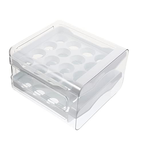 CLISPEED Kunststoffbehälter 2 Stück Eier Aufbewahrungsbox Multifunktional Weiß Organizer Transparent Haustier Kühlschrank-Organizer-Behälter von CLISPEED