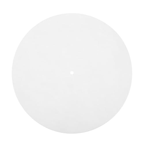 CLISPEED Rekordmatte Plattenschutzmatte Filzplattenspieler Matte Plattentellerauflage aus Filz Platte für Plattenspieler Beleg drehteller Rekord-Slipmat Plattenspieler-Matten gefühlt Weiß von CLISPEED