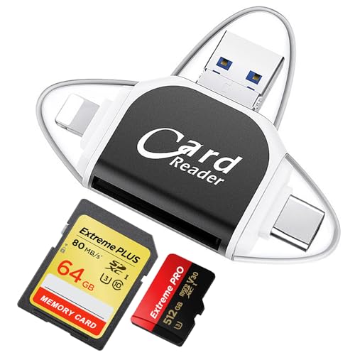 CLIUNT Multi-Port 4 in 1 Universal SD TF Kartenleser, SD/Micro SD Speicherkartenleser, USB SD Card Hub Multiport Adapter, USB 3.0 Externer Kartenleser, Micro SD Karte Kamera Speicherkartenleser von CLIUNT