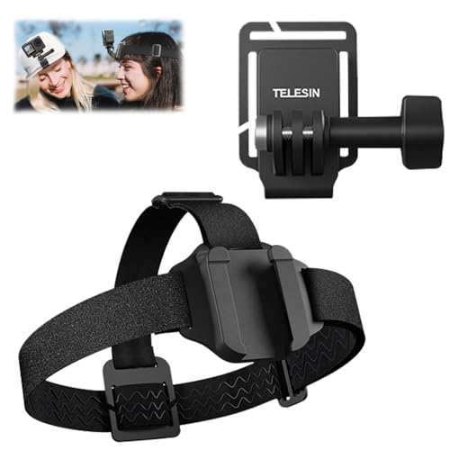 CLKE 2-in-1 Kopfbandhalterung mit Kappenclip,Kopfhalterung für Smartphone Kompatibel mit GoPro Helmhalterung Halterung Helm Hero 11/10/9/8/7/6/5 Fusion Max Insta360 DJI OSMO für Video,Vlog von CLKE
