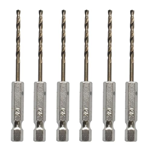 CLKE 6 x Sechskantschaftbohrer, 2,5 mm Sechskantschaft, 1/4-Zoll-Sechskantschaft, Hochgeschwindigkeitsstahl, Twist-Steinbohrer für Marmor, Glas, Keramik, Fliesen, Metall, Holz CLKE 6 x Sechskantschaftbohrer, 2,5 mm Sechskantschaft, 1/4-Zoll-Sechskantschaft, Hochgeschwindigkeitsstahl, Twist-Steinbohrer für Marmor, Glas, Keramik, Fliesen, Metall, Holz von CLKE