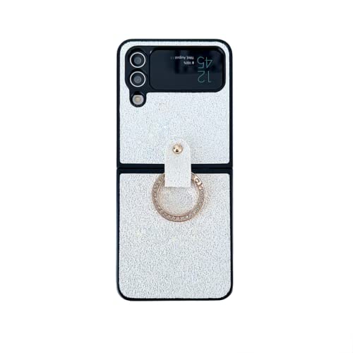 Für Samsung Galaxy Z Flip 4 Hülle Z Flip 3 5G Luxus Bling Glitter Ring Halterung Stoßfest Hart PC Schutzhülle Zubehör,Weiß,Für Galaxy Z Flip 3 Für Samsung Galaxy Z Flip 4 Hülle Z Flip 3 5G Luxus Bling Glitter Ring Halterung Stoßfest Hart PC Schutzhülle Zubehör,Weiß,Für Galaxy Z Flip 3 von CLLDY