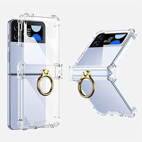 Weiche Silikon-Ringhalterung für Samsung Galaxy Z Flip 3 4 5G Flip4 Flip3 Hinge All Inclusive Protection Fashion Cover, klar mit Ring, für Samsung Z Flip 4 Weiche Silikon-Ringhalterung für Samsung Galaxy Z Flip 3 4 5G Flip4 Flip3 Hinge All Inclusive Protection Fashion Cover, klar mit Ring, für Samsung Z Flip 4 von CLLDY