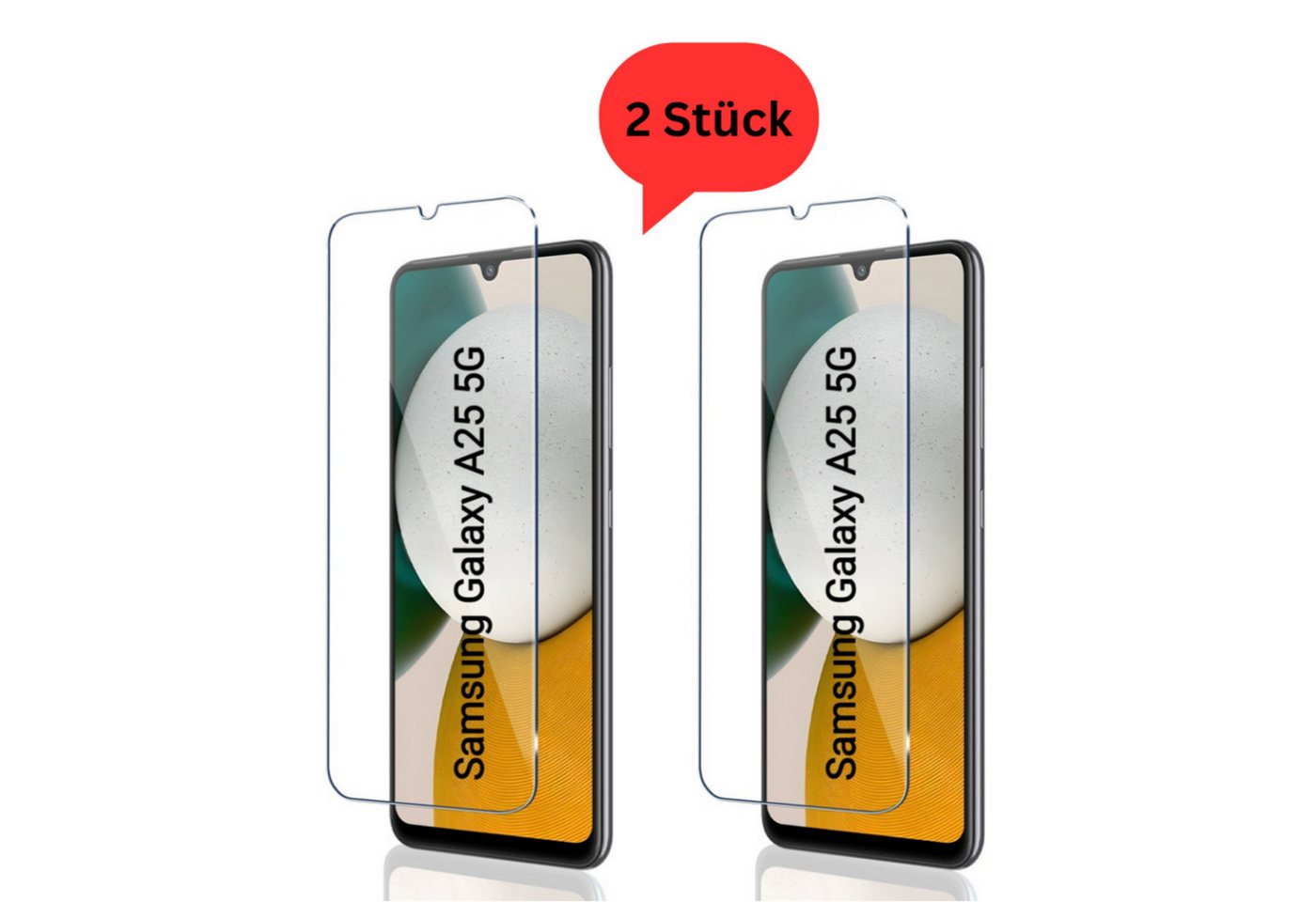 CLM-Tech 2x Schutzfolie für Samsung Galaxy A25 5G - Panzerfolie für Samsung Galaxy A25 5G, Displayschutzglas, Samsung Galaxy A25 5G Panzerglas Folie - Anti-Fingerabdruck und kratzfest -, 2 Stück, Unterstützt Fingerabdruck-ID, Kristallklar von CLM-Tech