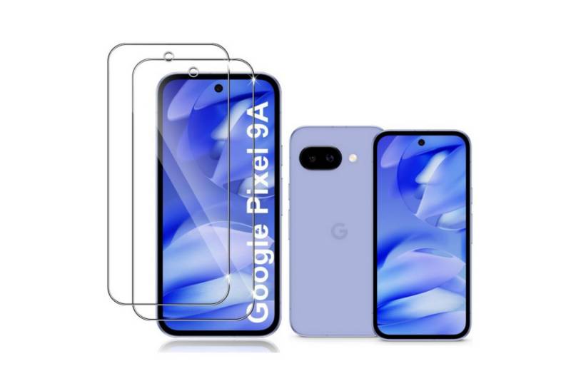 CLM-Tech Displayschutzglas 2x Schutzfolie für Google Pixel 9a Panzerfolie für Google Pixel 9a, Panzerglas Folie - Anti-Fingerabdruck und kratzfest -, 2 Stück, Kristallklar von CLM-Tech