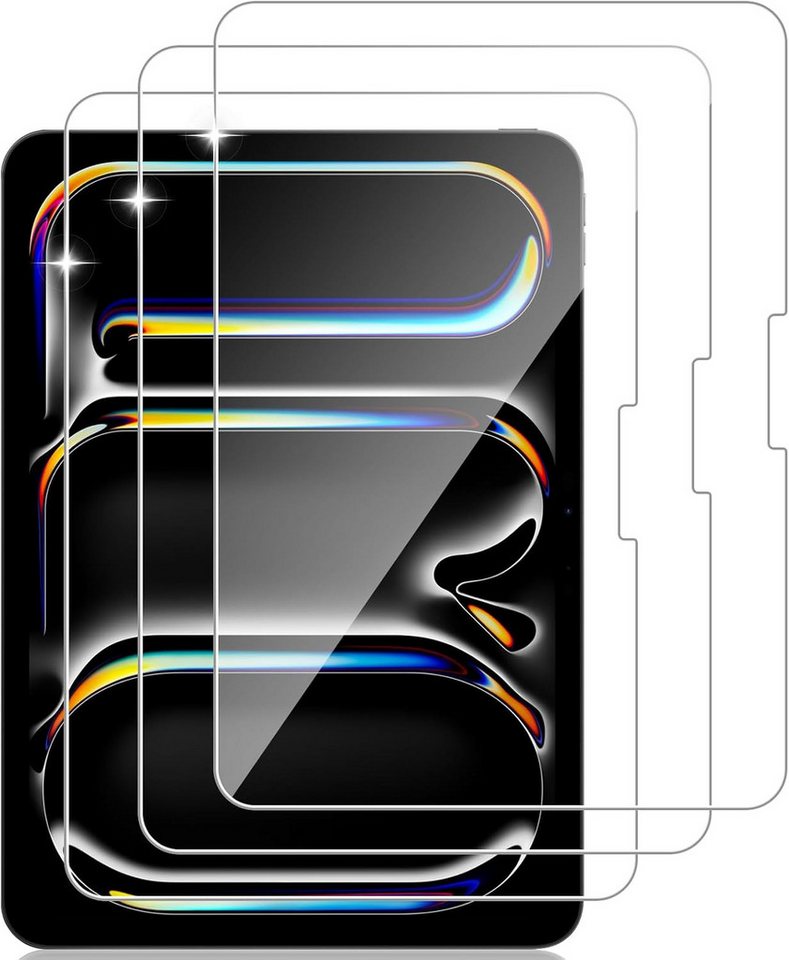 CLM-Tech Displayschutzglas 2x Schutzfolie für iPad Air / Pro 11” Panzerfolie kristallklar für iPad Air 11” M2 (2024), iPad Air 11” M3 (2025), iPad Pro 11” M4 (2024), Panzerglas Folie - Anti-Fingerabdruck und kratzfest -, 2 Stück, Kristallklar von CLM-Tech