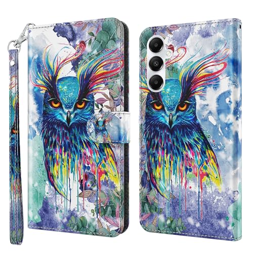 CLM-Tech Handyhülle kompatibel mit Samsung Galaxy A15 5G Hülle - Tasche aus PU Leder - Klapphülle mit Ständer und Kartenfächern - Schutzhülle Wallet Case Cover Eule bunt CLM-Tech Handyhülle kompatibel mit Samsung Galaxy A15 5G Hülle - Tasche aus PU Leder - Klapphülle mit Ständer und Kartenfächern - Schutzhülle Wallet Case Cover Eule bunt von CLM-Tech