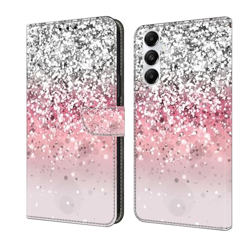 CLM-Tech Handyhülle kompatibel mit Samsung Galaxy A15 5G Hülle - Tasche aus PU Leder - Klapphülle mit Ständer und Kartenfächern - Schutzhülle Wallet Case Cover in Silber und rosa CLM-Tech Handyhülle kompatibel mit Samsung Galaxy A15 5G Hülle - Tasche aus PU Leder - Klapphülle mit Ständer und Kartenfächern - Schutzhülle Wallet Case Cover in Silber und rosa von CLM-Tech
