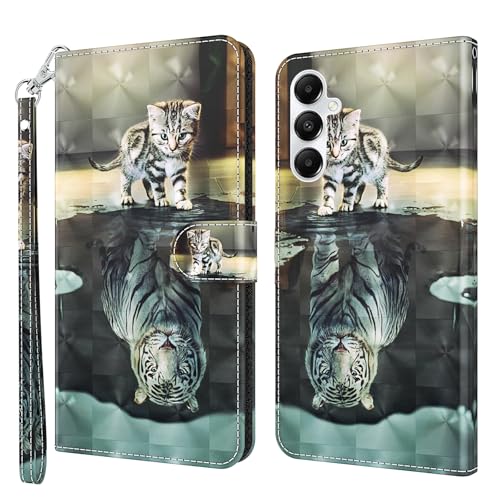 CLM-Tech Handyhülle kompatibel mit Samsung Galaxy A16 5G Hülle - Tasche aus PU Leder - Klapphülle mit Ständer und Kartenfächern - Schutzhülle Wallet Case Cover Katze Tiger CLM-Tech Handyhülle kompatibel mit Samsung Galaxy A16 5G Hülle - Tasche aus PU Leder - Klapphülle mit Ständer und Kartenfächern - Schutzhülle Wallet Case Cover Katze Tiger von CLM-Tech