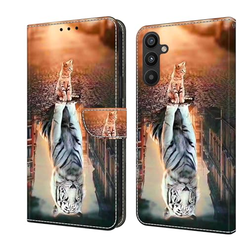CLM-Tech Handyhülle kompatibel mit Samsung Galaxy A16 5G Hülle - Tasche aus PU Leder - Klapphülle mit Ständer und Kartenfächern - Schutzhülle Wallet Case Cover Katze weißer Tiger CLM-Tech Handyhülle kompatibel mit Samsung Galaxy A16 5G Hülle - Tasche aus PU Leder - Klapphülle mit Ständer und Kartenfächern - Schutzhülle Wallet Case Cover Katze weißer Tiger von CLM-Tech