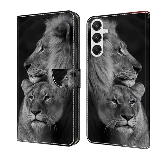 CLM-Tech Handyhülle kompatibel mit Samsung Galaxy A16 5G Hülle - Tasche aus PU Leder - Klapphülle mit Ständer und Kartenfächern - Schutzhülle Wallet Case Cover Löwe schwarz grau CLM-Tech Handyhülle kompatibel mit Samsung Galaxy A16 5G Hülle - Tasche aus PU Leder - Klapphülle mit Ständer und Kartenfächern - Schutzhülle Wallet Case Cover Löwe schwarz grau von CLM-Tech