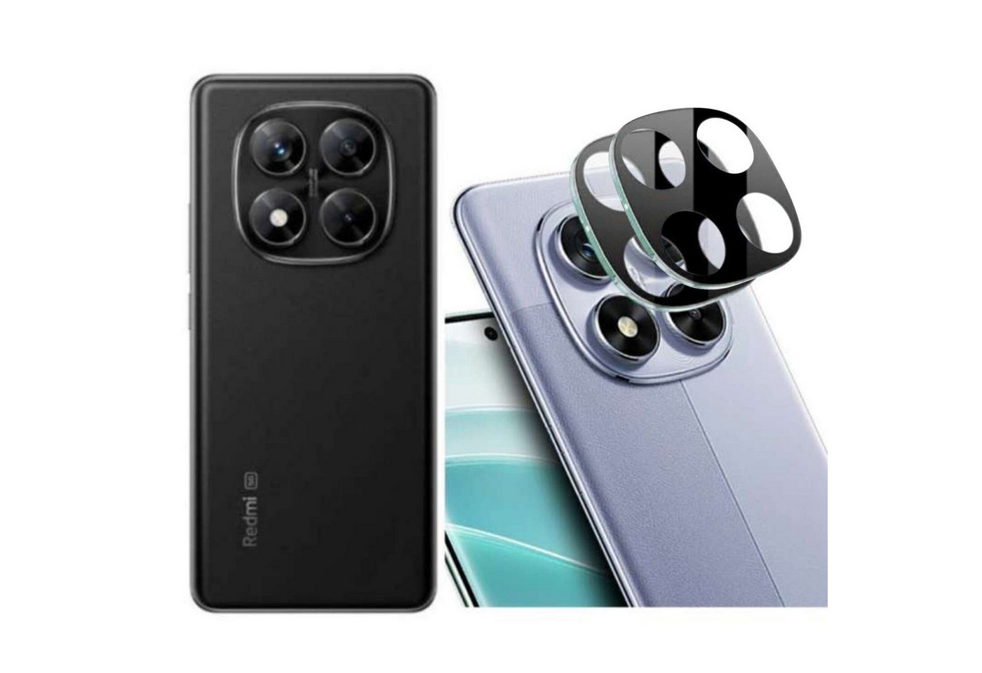 CLM-Tech Kameraschutzglas 2X Xiaomi Redmi Note 14 Pro 5G Kameraglas kristallklar für Xiaomi Redmi Note 14 Pro 5G, Linse Schutzglas 9H Glas - Folie kristallklar 2er Set Kameraschutz, 2 Stück, Kratzfest von CLM-Tech
