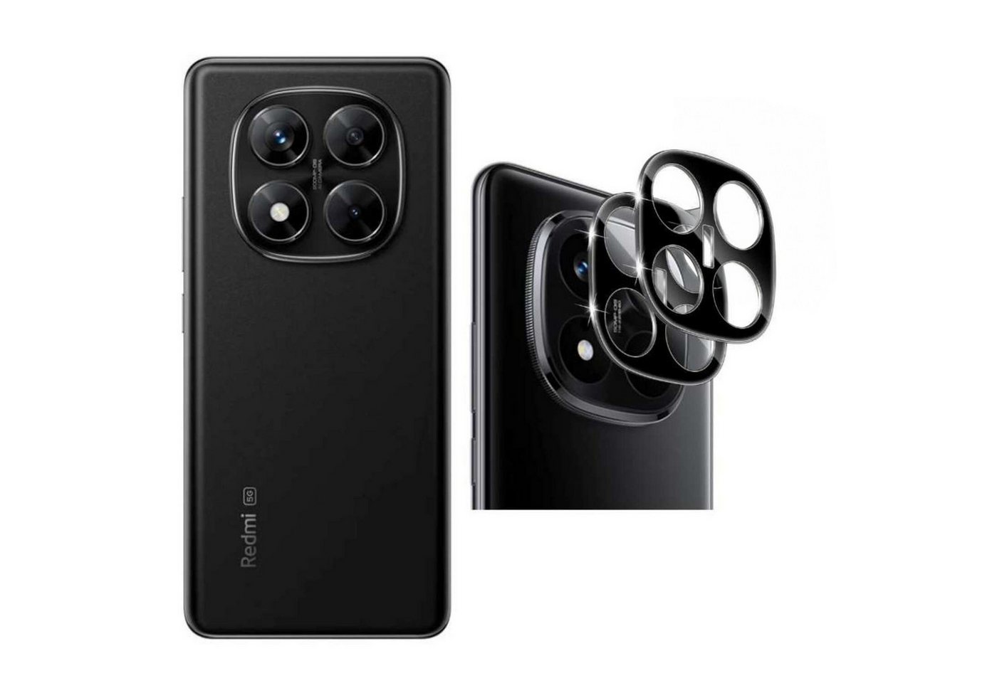 CLM-Tech Kameraschutzglas 2X Xiaomi Redmi Note 14 Pro PLUS 5G Kameraglas kristallklar für Xiaomi Redmi Note 14 Pro+ 5G, Linse Schutzglas 9H Glas - Folie kristallklar 2er Set Kameraschutz, 2 Stück, Kratzfest von CLM-Tech