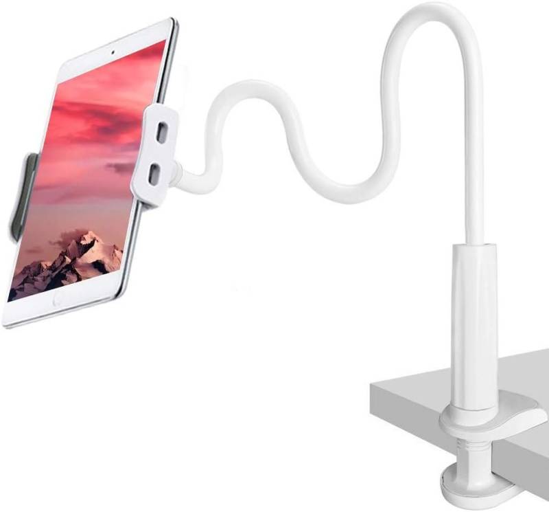 CLM-Tech Schwanenhals Halterung Handyhalterung Bett Tablet Halter Tisch Handy-Halterung, (bis 11,00 Zoll, Handy Tischhalterung, 2-tlg., Flexibler Schwanenhals Smartphone Ständer verstellbarer Arm) von CLM-Tech