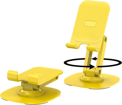 CLOPAE Handy Ständer Verstellbare, Handy Halterung Verstellbare, Handyhalterung Tisch, Handy Ständer mit 360 Grad Drehbarem Fuß, für Smartphones, iPad Mini, Kindle und Mehr (Gelb) CLOPAE Handy Ständer Verstellbare, Handy Halterung Verstellbare, Handyhalterung Tisch, Handy Ständer mit 360 Grad Drehbarem Fuß, für Smartphones, iPad Mini, Kindle und Mehr (Gelb) von CLOPAE