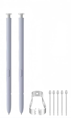 S Pen für Samsung Galaxy S25 Ultra 5G, 0,7 mm Spitze, 2er-Pack mit 5 Ersatzspitzen, ohne Bluetooth (Silberweiß) von CLOTGIAAL
