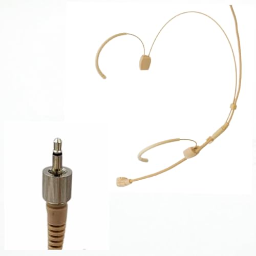 CLQYGHD Doppeltes Over Ear Kopfhörer Mikrofon, Ohrhaken-Headphpne-Microphone,Verstecktes Mikrofon,Kompatibel mit Sennheiser Wireless System (3,5MM weibliche Schraubsteckerbuchse) von CLQYGHD