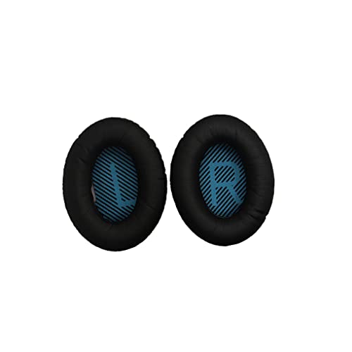 CLSSLVVBN 1 Paar Ohrhörer Kissen Ohrpolster Kopfmontierter atmungsaktiver Mesh Ohrenschützer Gamer Ersatz für Bose QC35 QC15 Kopfhörer, Schwarz+Blau von CLSSLVVBN