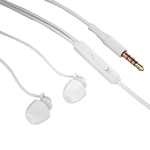 CLSSLVVBN Anti Noise Sleeping Wired Headphones mit Mikrofon Anti Fold Button Control Headset In Ear Kopfhörerversorgung für den Haushalt, Single 3.5 mm Weiß von CLSSLVVBN