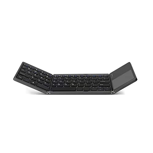 CLSSLVVBN Kabellose Tastatur, tragbar, faltbar, 140 mAh, wiederaufladbar, USB Aufladung, 64 Tasten, Bluetooth kompatibles 3.0 Tastatur Zubehör, Dunkelgrau von CLSSLVVBN