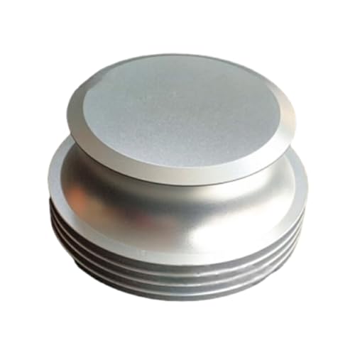 CLSSLVVBN Schallplattenstabilisator mit runden Kanten, glatte Oberfläche und kein Grat, passend für die meisten Schallplatten. Metall Vinyl Klemme, Aluminium Stabilisator, Silber von CLSSLVVBN