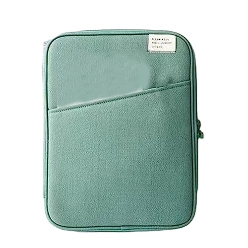 CLSSLVVBN Tablet Hülle, Laptoptasche, weich, mehrere Taschen, Computer, Notebook, Tastatur, Aufbewahrung, Ladekabel, Maus Organizer, Grün 13.3 14 Zoll von CLSSLVVBN