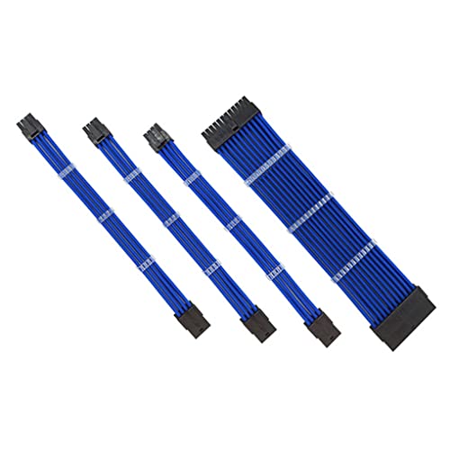 CLSSLVVBN Verlängerungskabel PC Anschlüsse Computer Netzteil Nylon Praktisches sicheres nützliches Kabelset Motherboard Kit, Blau von CLSSLVVBN