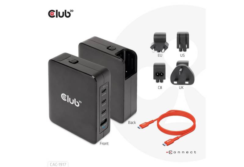 CLUB3D CAC-1917 Universal Reiseladegerät 140W Smartphone-Ladegerät von CLUB3D