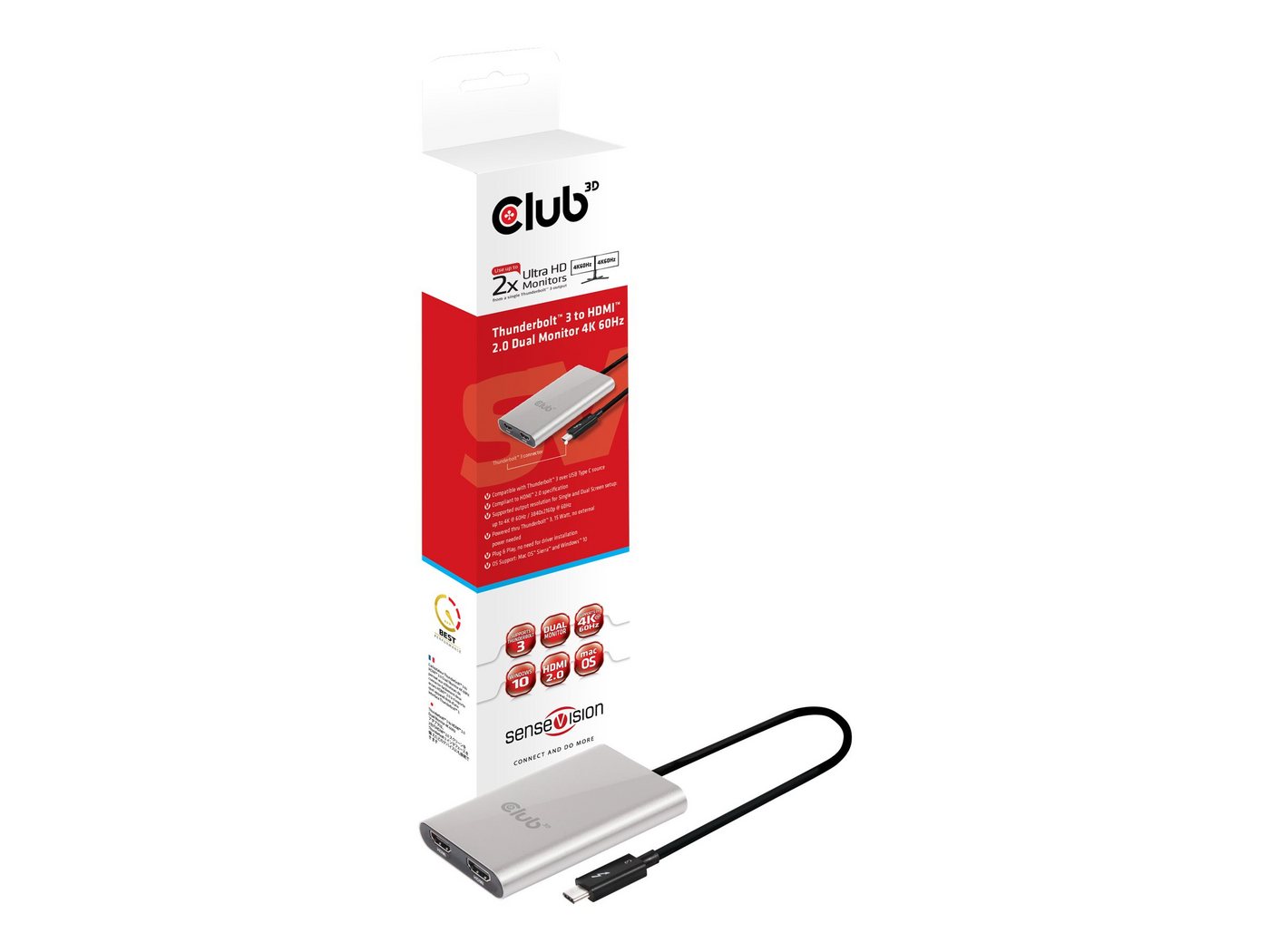 CLUB3D CLUB3D Club 3D SenseVision Thunderbolt 3 auf Dual HDMI Monitor 4K 6... Computer-Kabel von CLUB3D