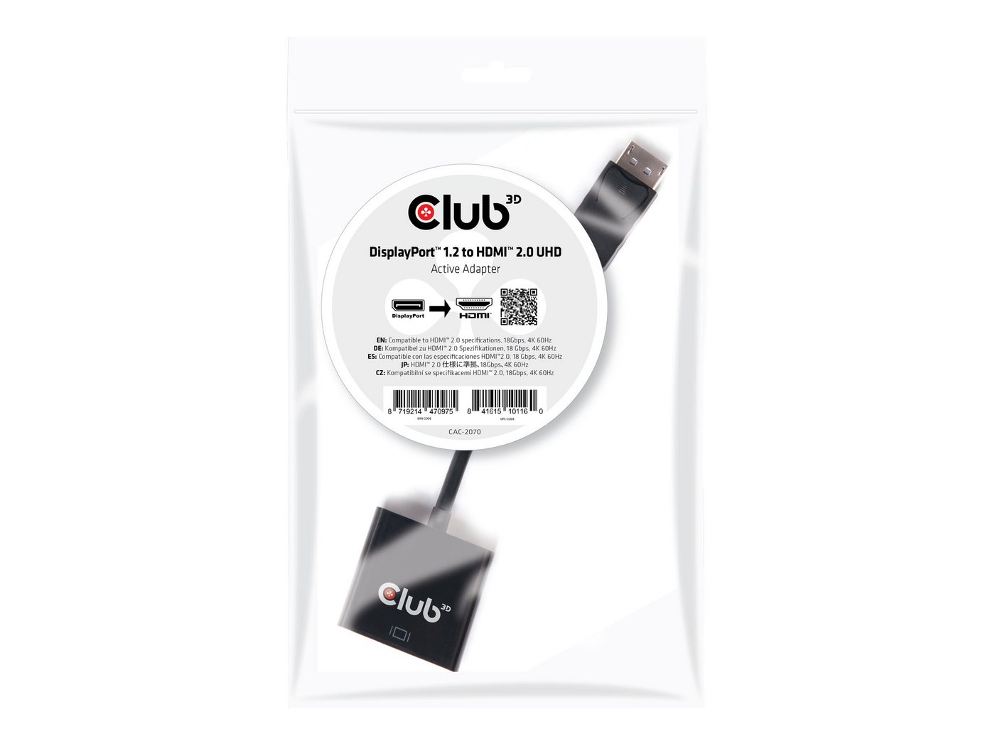 CLUB3D CLUB3D DisplayPort 1.2 Adapter DP zu HDMI 2.0 aktiv UHD 4K60Hz schwarz Computer-Kabel CLUB3D CLUB3D DisplayPort 1.2 Adapter DP zu HDMI 2.0 aktiv UHD 4K60Hz schwarz Computer-Kabel von CLUB3D