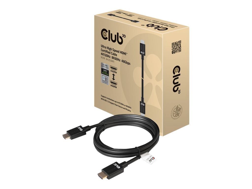 CLUB3D CLUB3D HDMI-Kabel A -> A 2.1 Ultra High Speed 10K HDR 3m retail HDMI-Kabel CLUB3D CLUB3D HDMI-Kabel A -> A 2.1 Ultra High Speed 10K HDR 3m retail HDMI-Kabel von CLUB3D