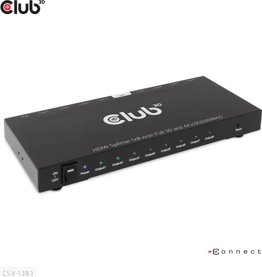 CLUB3D CLUB3D HDMI Splitter 1 Eingang -> 8 Ausgänge 4K60Hz UHD retail HDMI-Kabel CLUB3D CLUB3D HDMI Splitter 1 Eingang -> 8 Ausgänge 4K60Hz UHD retail HDMI-Kabel von CLUB3D