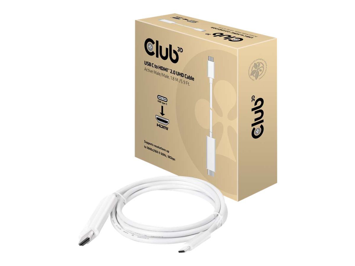 CLUB3D CLUB3D Kabel USB 3.1 Typ C > HDMI 2.0 UHD 1,8m aktiv St/St retail USB-Kabel CLUB3D CLUB3D Kabel USB 3.1 Typ C > HDMI 2.0 UHD 1,8m aktiv St/St retail USB-Kabel von CLUB3D