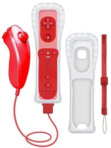 CLVIZCXOM Wireless Remote Control Replaced for Wii Remote Controller for Nintendo Wii, Wii U Video Game Gamepads, Replaceable Remote Game Controller with Silicone Case and Wrist Strap (Red) von CLVIZCXOM