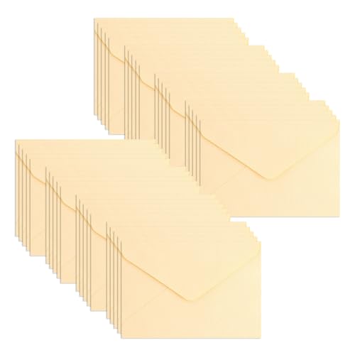 CLVPAI 40 Stück C6 Gerippter Umschlag,Umschläge ohne Fenster,Texturierte Umschläge,für Hochzeit, Gruß-Karten, Einladungen(Beige), 162*114mm, (MZWXF) von CLVPAI