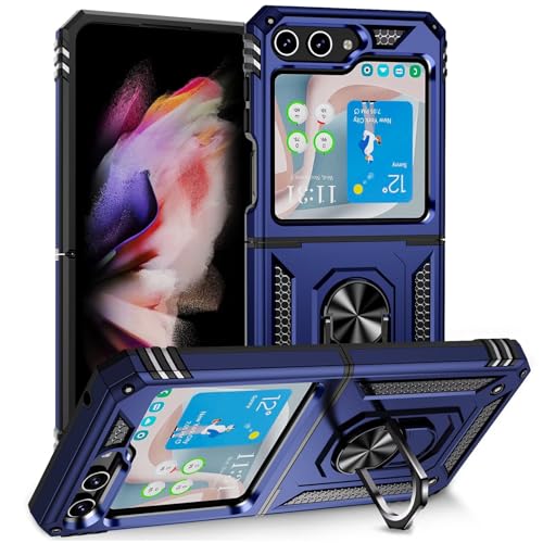 CLYDITE Hülle für Samsung Galaxy Z Flip 5 5G Hülle handyHülle Silikon TPU 360° Drehring aus Halter magnetisch Autotelefon case Blau CLYDITE Hülle für Samsung Galaxy Z Flip 5 5G Hülle handyHülle Silikon TPU 360° Drehring aus Halter magnetisch Autotelefon case Blau von CLYDITE