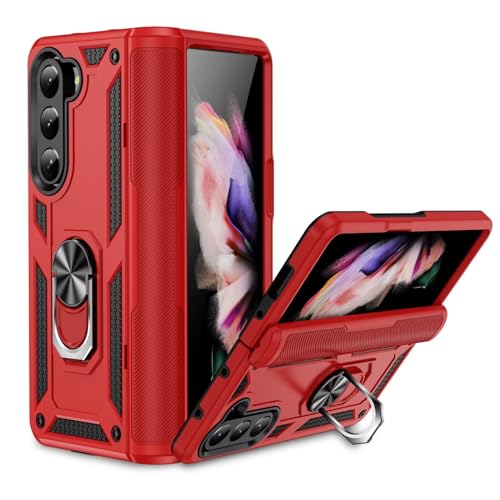 CLYDITE Hülle für Samsung Galaxy Z Fold 5 5G Hülle handyHülle Silikon TPU 360° Drehring aus Halter magnetisch Autotelefon case Rote CLYDITE Hülle für Samsung Galaxy Z Fold 5 5G Hülle handyHülle Silikon TPU 360° Drehring aus Halter magnetisch Autotelefon case Rote von CLYDITE