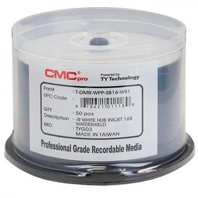 CMC Pro/taiyō yūden Watershield weiß Inkjet Hub Printable DVD-R 16 x 50er Spindel CMC Pro/taiyō yūden Watershield weiß Inkjet Hub Printable DVD-R 16 x 50er Spindel von CMC Pro / Taiyo Yuden