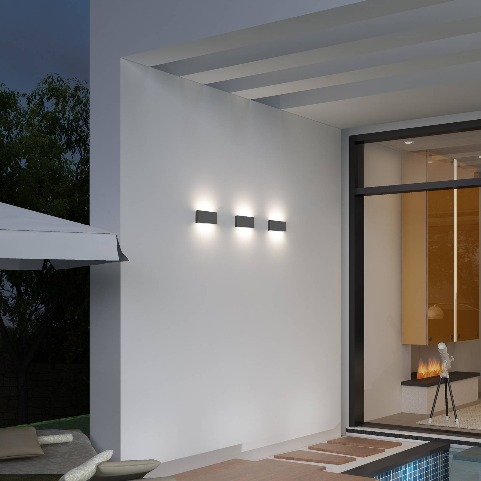 LED-Außenwandlampe CMD 9070, 17 cm, anthrazit, IP54, up/down LED-Außenwandlampe CMD 9070, 17 cm, anthrazit, IP54, up/down von CMD
