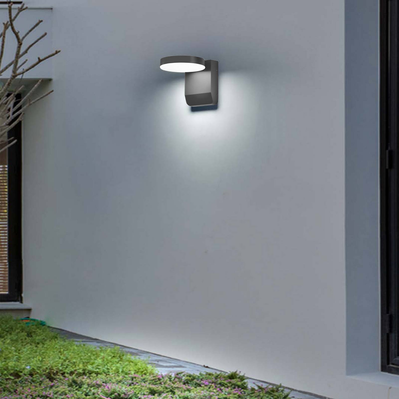 LED-Wandlampe CMD 9082, anthrazit, Breite 16 cm, CCT, IP54 von CMD