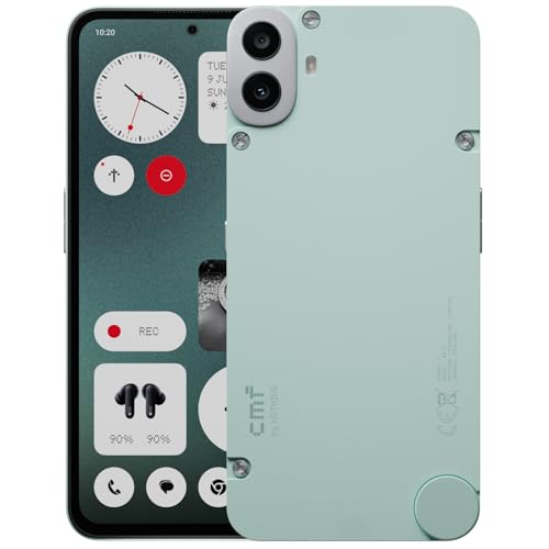CMF Phone 1 8+128GB - Handy ohne vertrag mit 50 MP Sony-Kamera auf der Rückseite mit Ultra XDR, 6,67 Zoll Super-AMOLED-Display und Nothing OS 2.6 - Hellgrün CMF Phone 1 8+128GB - Handy ohne vertrag mit 50 MP Sony-Kamera auf der Rückseite mit Ultra XDR, 6,67 Zoll Super-AMOLED-Display und Nothing OS 2.6 - Hellgrün von CMF BY NOTHING