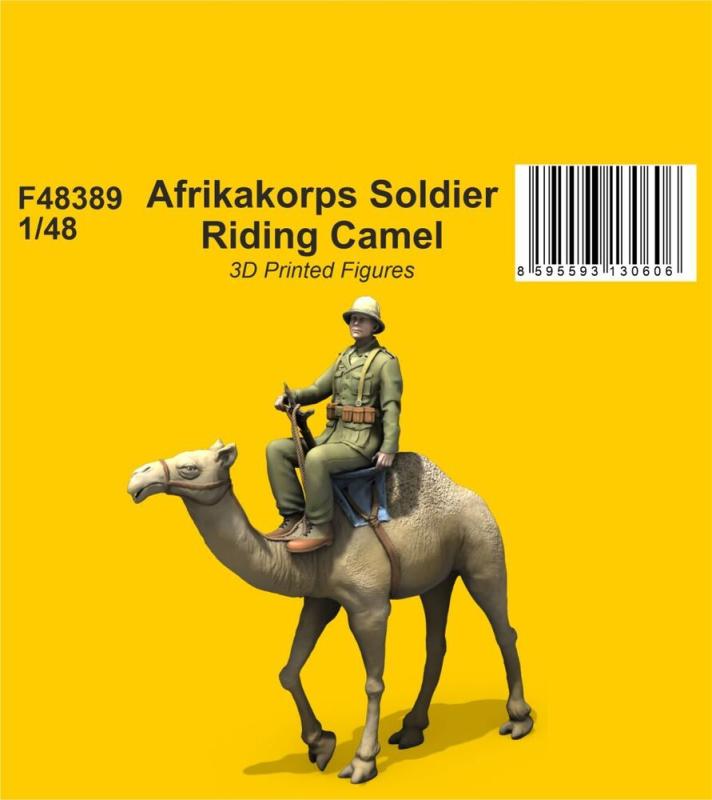 Afrikakorps Soldier Riding Camel - Print von CMK