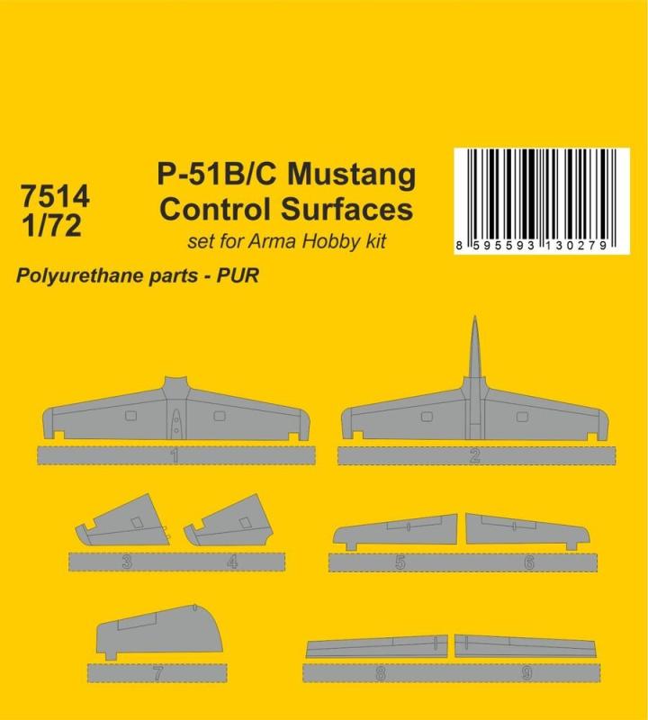 P-51B/C Mustang Control Surfaces [Arma Hobby] von CMK