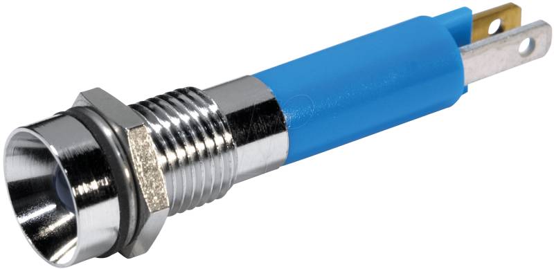 LED 1909-24BL - LED-Signalleuchte, 5 mm, blau, 24 V, Innenrefl., Ø8 mm, 600 mcd von CML TECHNOLOGIES