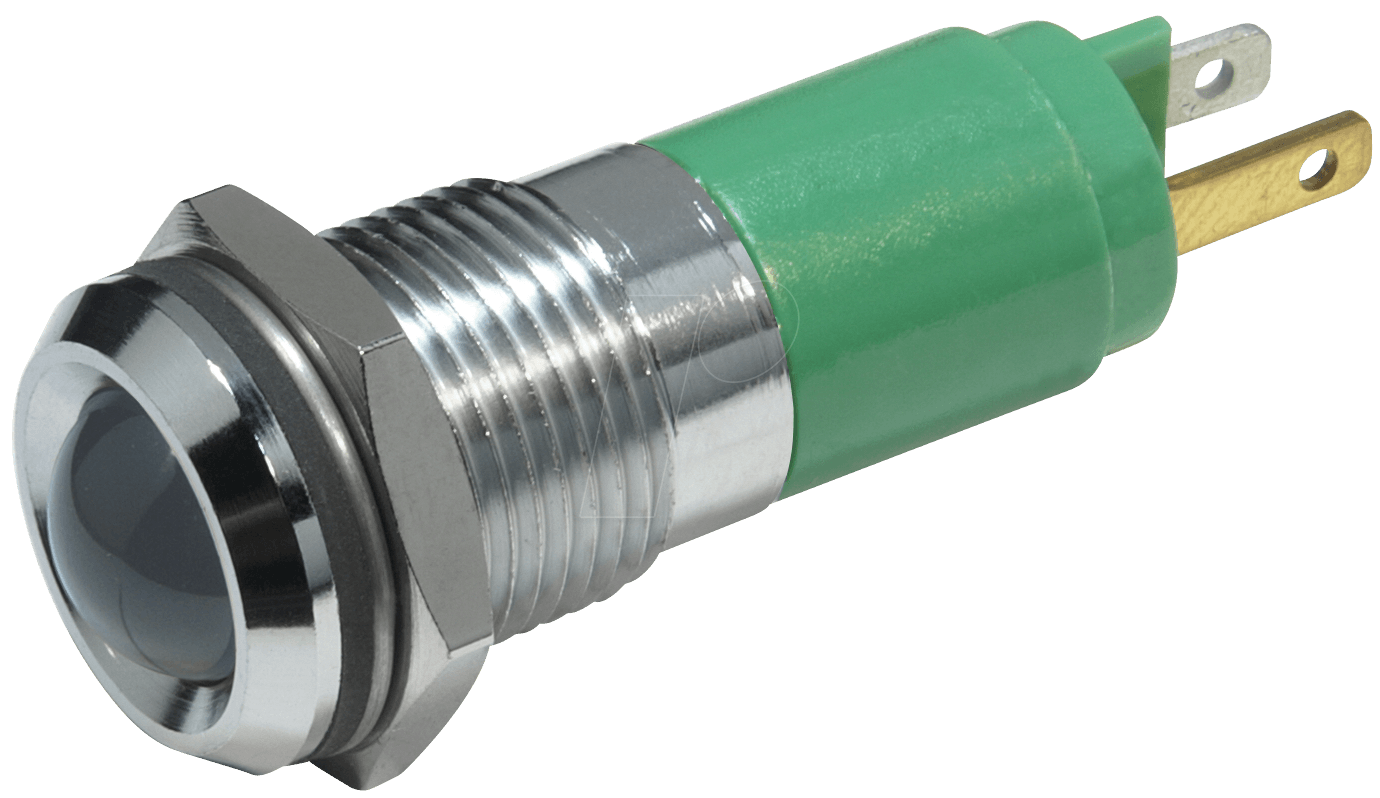 LED 1935-230GN - LED-Signalleuchte, 10 mm, grün, 230 V, Metall, Ø14 mm, 11 mcd von CML TECHNOLOGIES