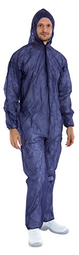 CMT 814410 Zipped Jumpsuit with Hood and Elasticated Cuffs, Ankles And Waist (Pack of 50) von CMT